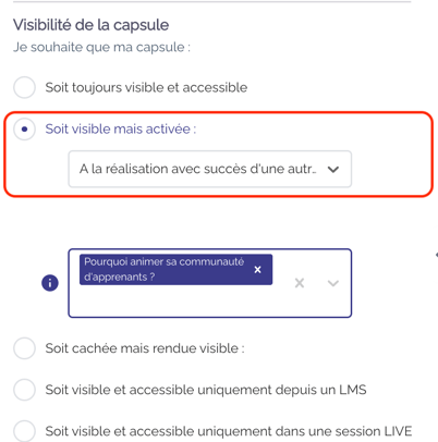 Visible mais activée avec succès