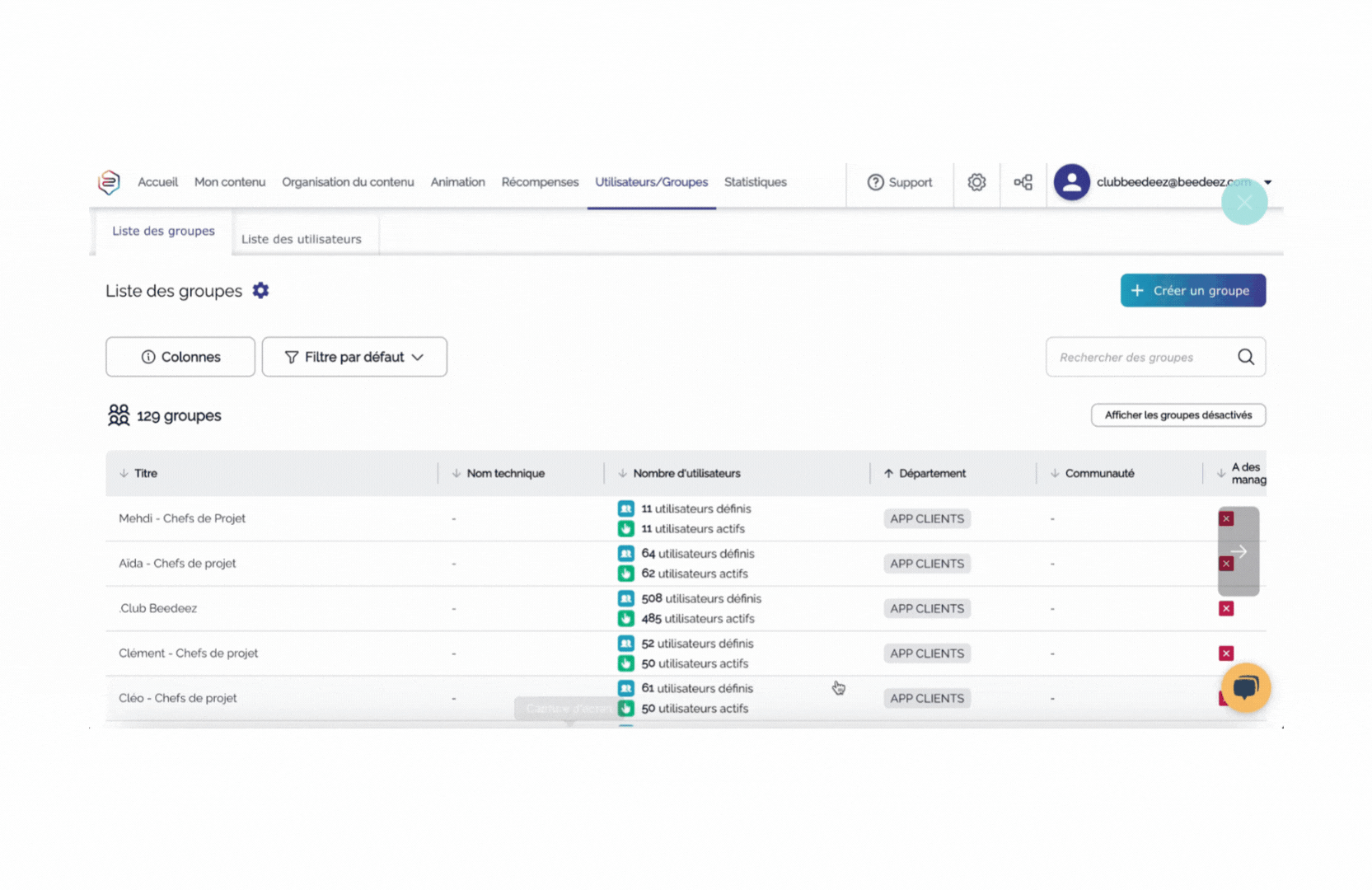 Création de filtres